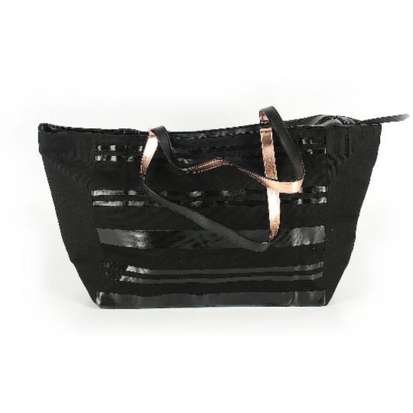 Victoria's Secret Black Whipstitch Graphic Tote/Weekender - Picture 2 of 3